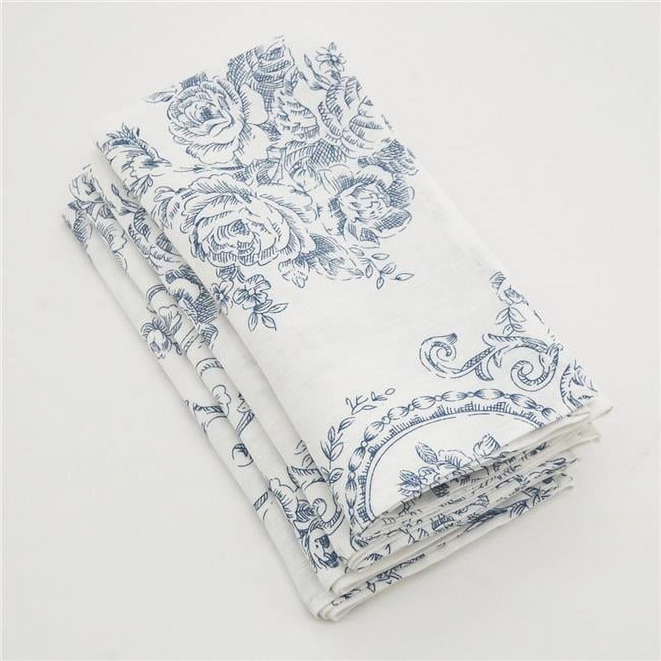 Saro Lifestyle Floral Finish Napkin (Set of 4)