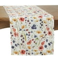 thumbnail image 1 of Saro Lifestyle Floral Hemstitch Table Runner, 1 of 5