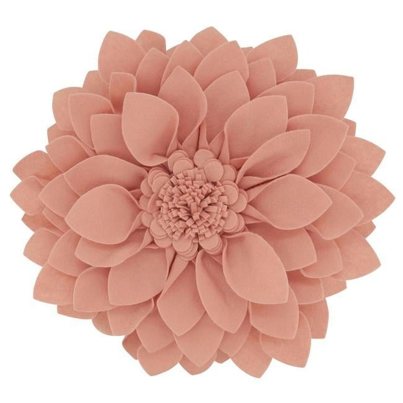 Rose Felt Flower Shaped Throw Pillow, 16 x 16 in
