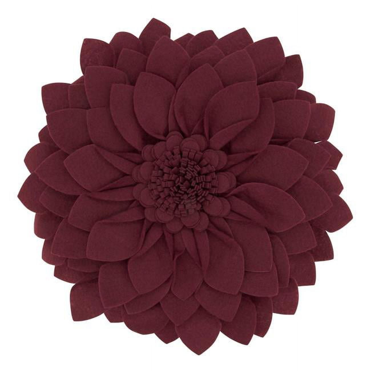 Wine Felt Flower Shaped Throw Pillow 22"