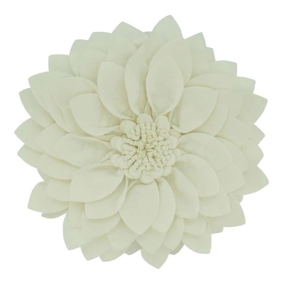 Saro Lifestyle Flower Shaped Felt Throw Pillow