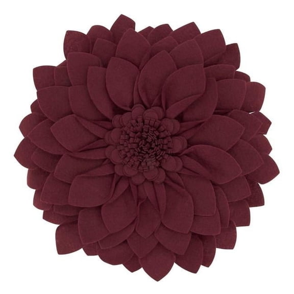 Saro Lifestyle Flower Shaped Felt Throw Pillow