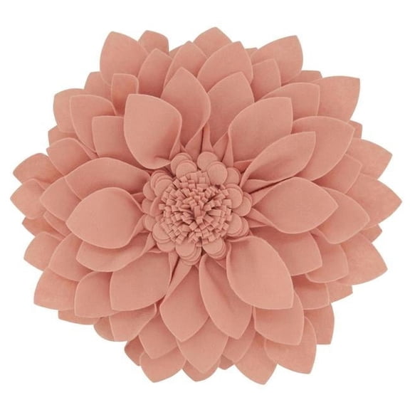 Saro Lifestyle Flower Shaped Felt Throw Pillow