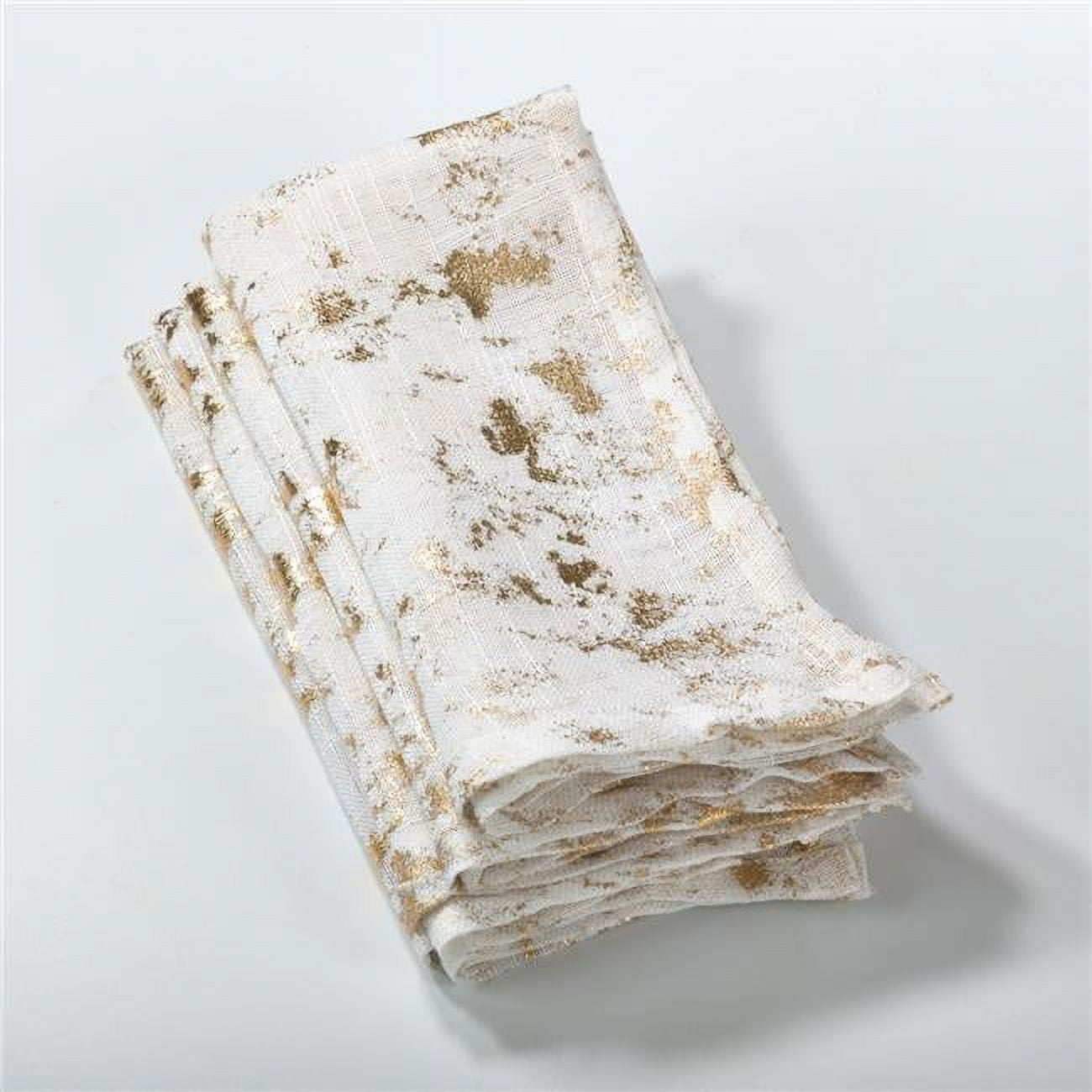 Gold Abstract Foil Print Polyester Table Runner