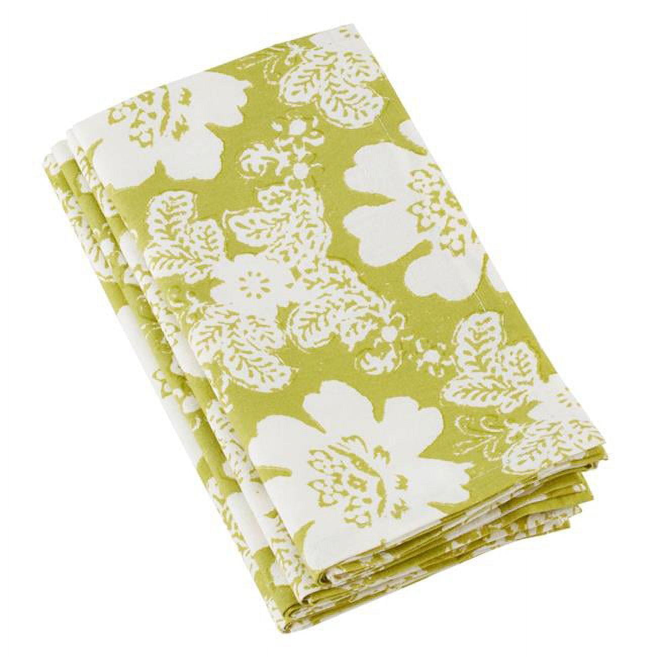 Gold Foil Print Square Ivory Fabric Tablecloth