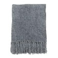 thumbnail image 1 of Saro Lifestyle Fringe Design Chenille Throw Blanket Grey, 1 of 4