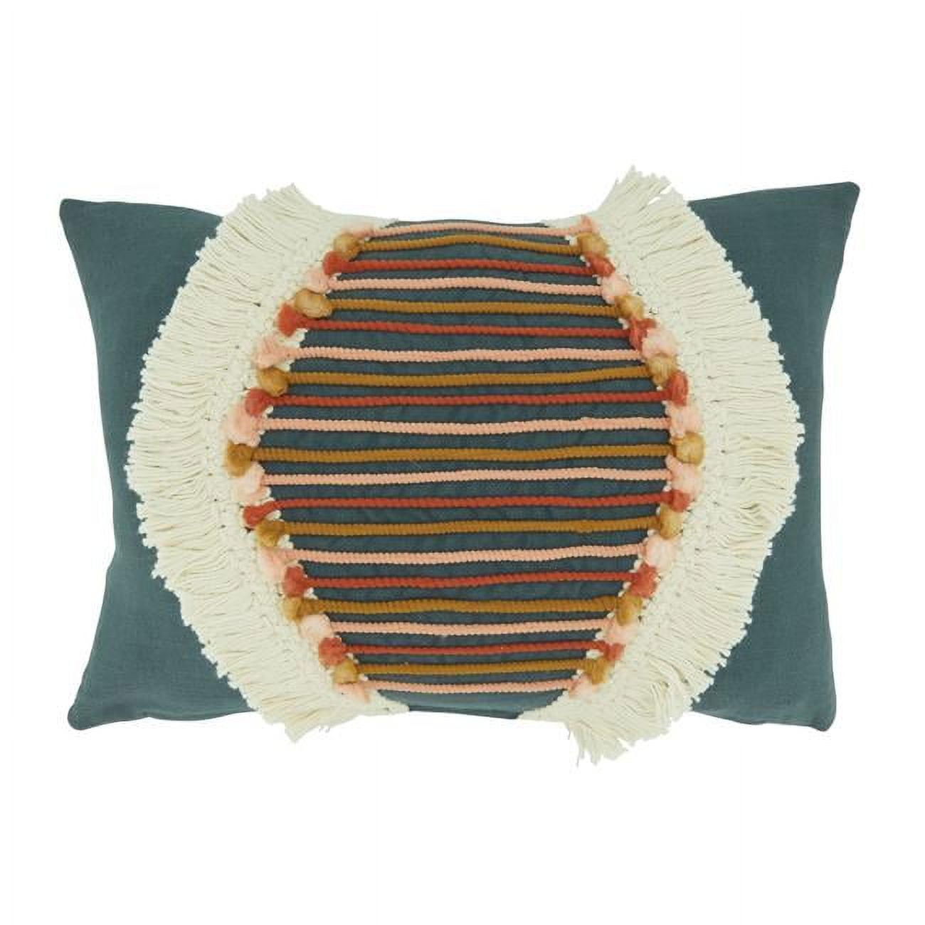 Fringe Lace Rectangular Throw Pillow with Down Filling