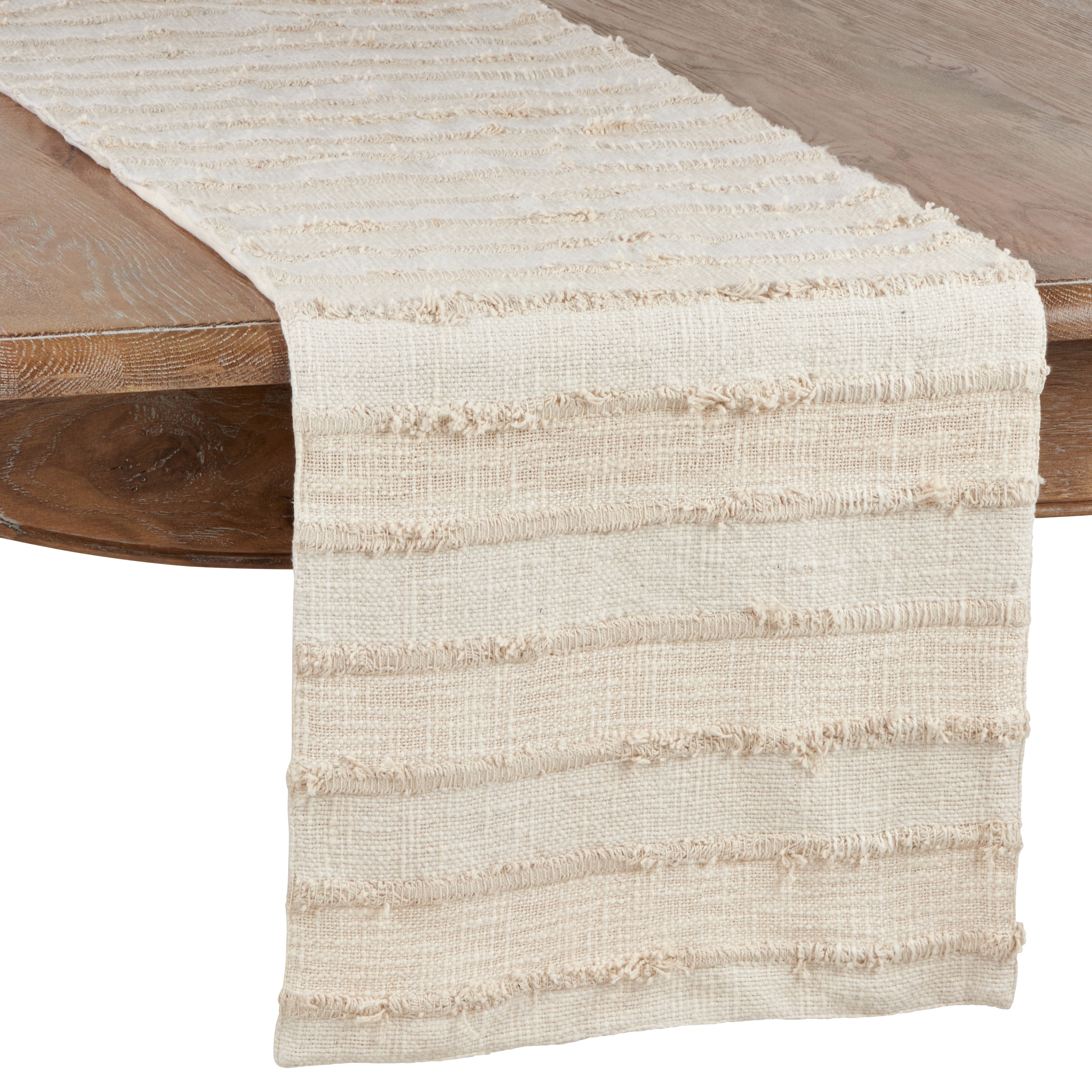 Saro Lifestyle Fringe Stripe Table Runner