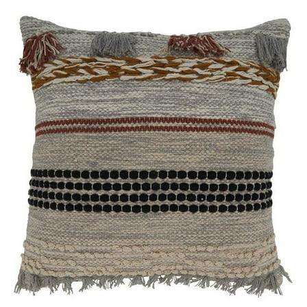 Saro Lifestyle Fringe Woven Throw Pillow Cover