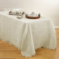thumbnail image 1 of Saro Lifestyle Fringed Burlap Design Tablecloths. Ivory 90" x 120", 1 of 2