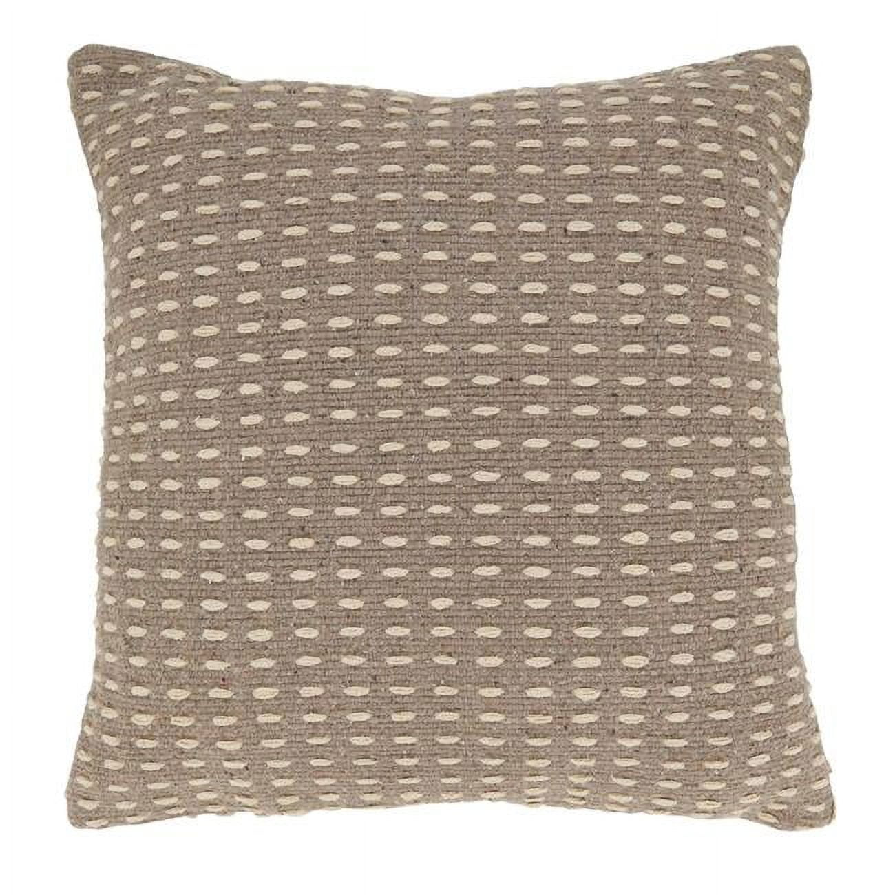 Gray Dashed Woven Down Filled Square Throw Pillow