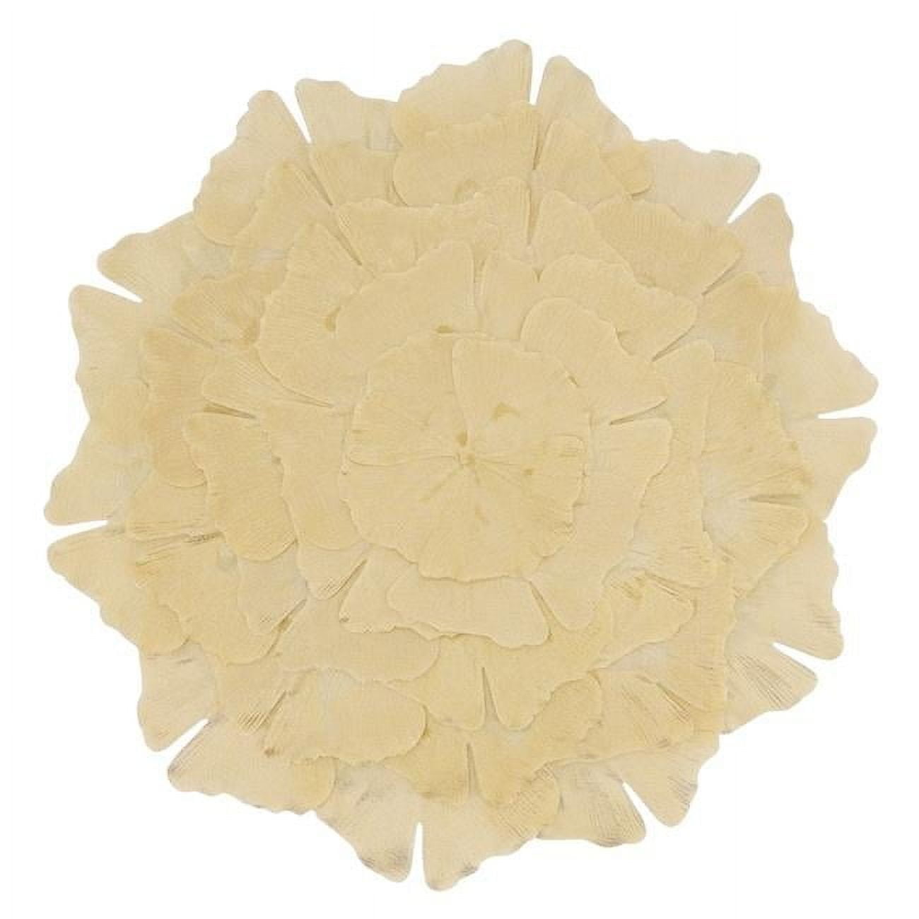 Gold Polyester Ginkgo Leaf Design Round Placemats, Set of 4