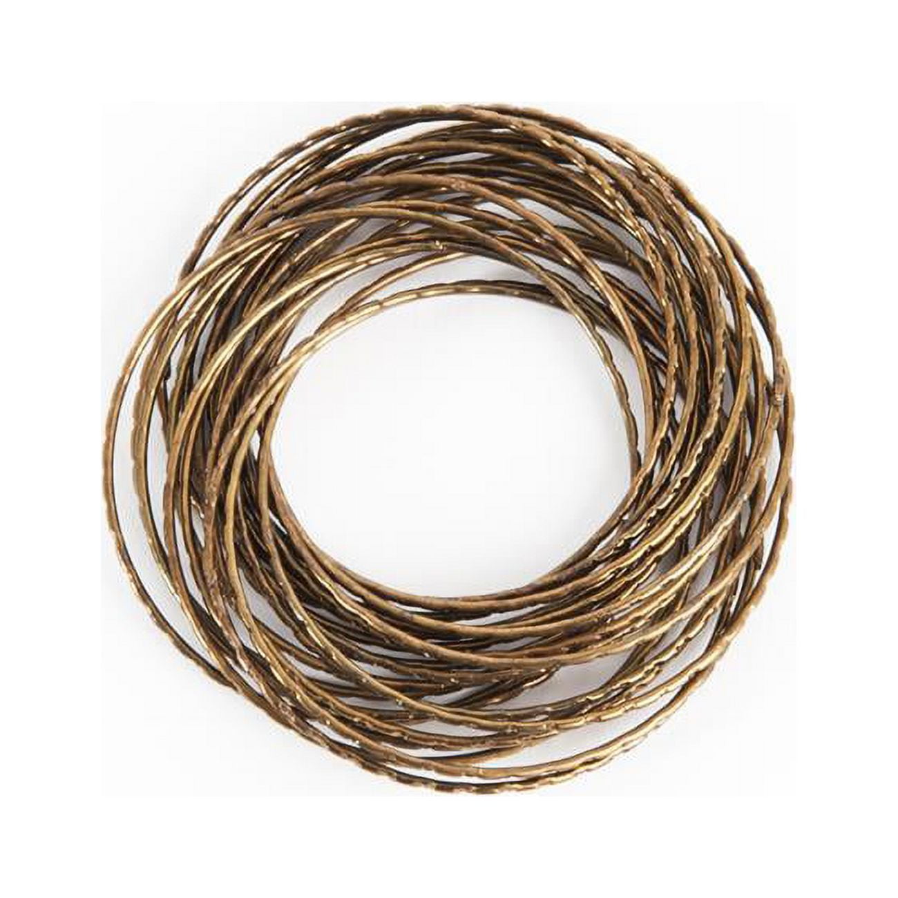 Bronze Textured Bangle Design Metal Napkin Rings, Set of 4