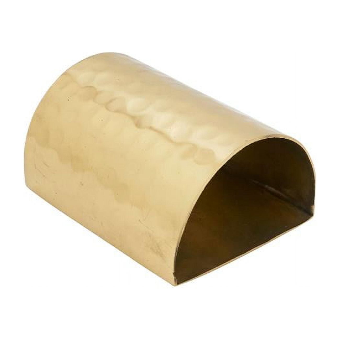 Gold Hammered Brass Modern Napkin Rings, Set of 4