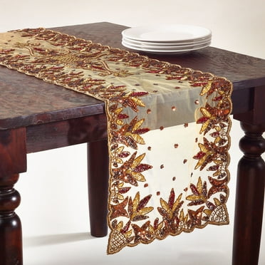 Saro Lifestyle Hand Beaded Table Runner