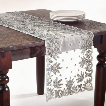 Saro Lifestyle Hand Beaded Table Runner