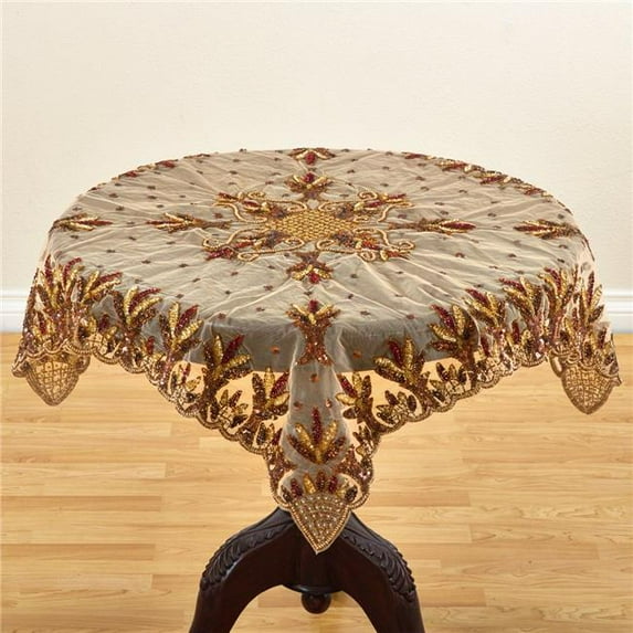Saro Lifestyle Hand Beaded Tablecloth