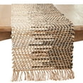 thumbnail image 1 of Saro Lifestyle Handcrafted Two-Tone Leather Table Runner, 1 of 1