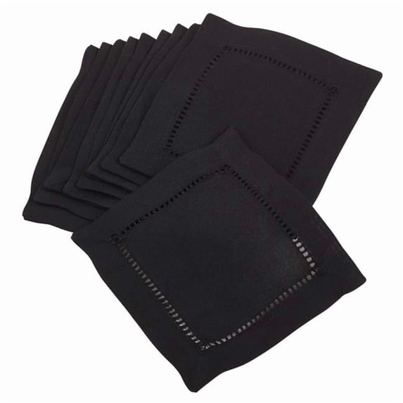 Saro Lifestyle Hemstitched Border Cocktail Napkin (Set of 12)