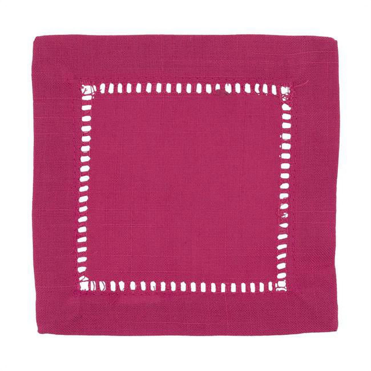 Saro Lifestyle Hemstitched Border Cocktail Napkin (Set of 12)