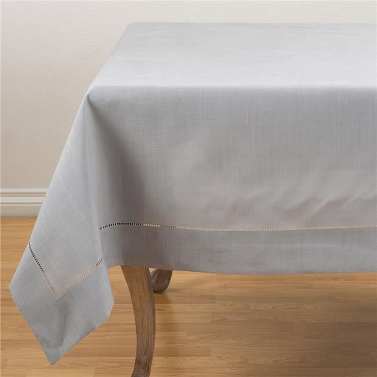 Classic Hemstitch Beige Square Fabric Tablecloth