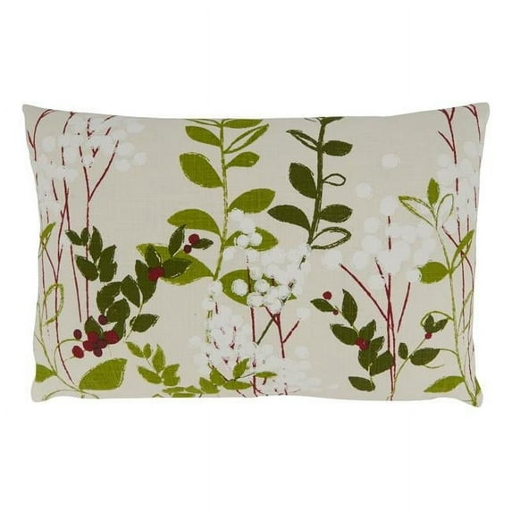 Saro Lifestyle Holiday Botanical Design Down Filled Throw Pillow