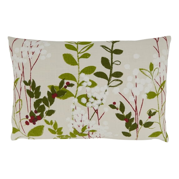 Saro Lifestyle Holiday Botanical Design Throw Pillow Cover
