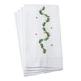 thumbnail image 1 of Saro Lifestyle Holly Leaf Garland Embroidery Christmas Hemstitched Linen Cotton Guest Towel - Set of 4, 1 of 3