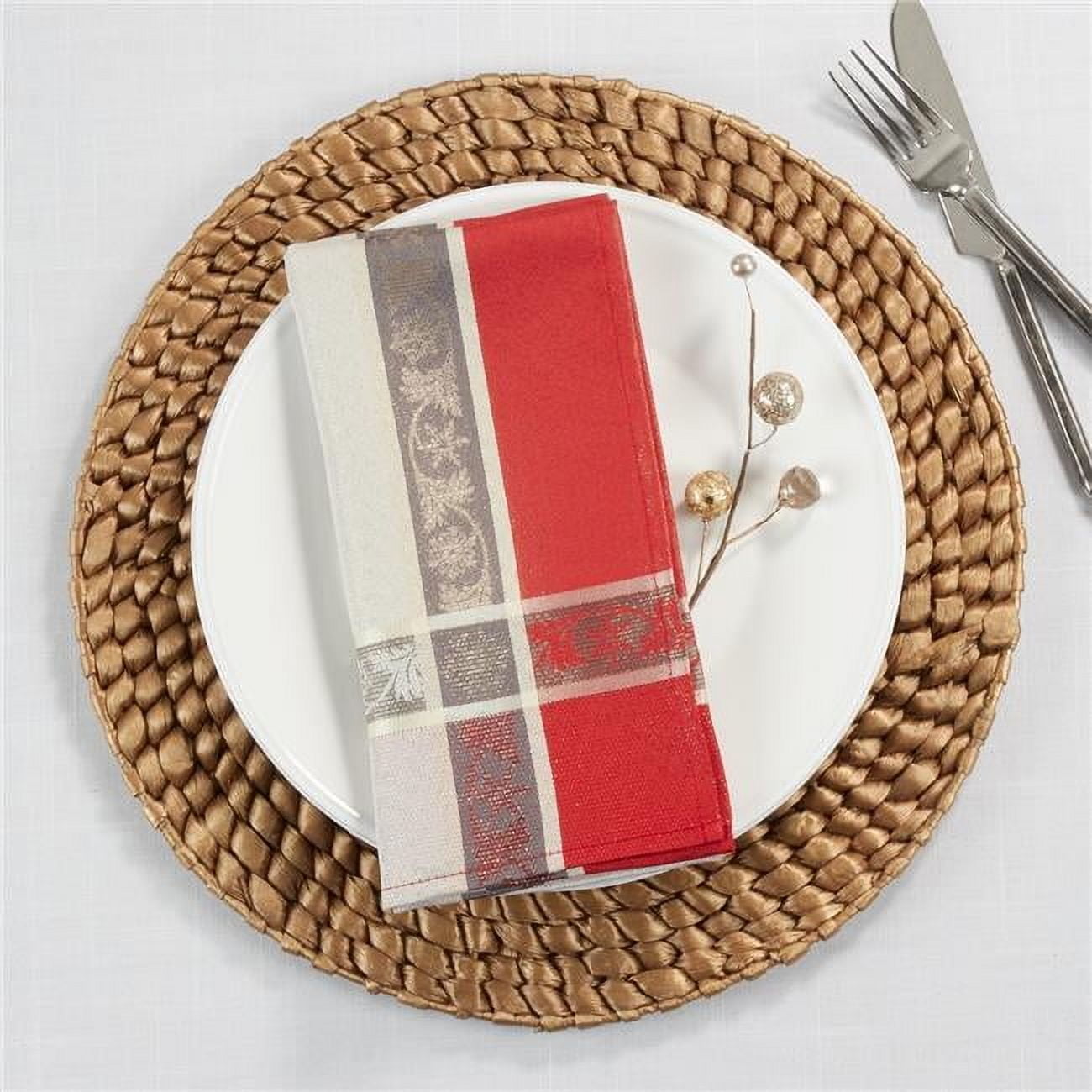 Nouela Polyester Plaid Square Napkin (Set of 4)