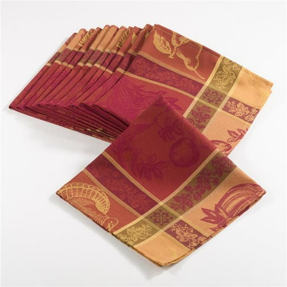 Saro Lifestyle Jacquard Design Thanksgiving Table Napkin (Set of 12)