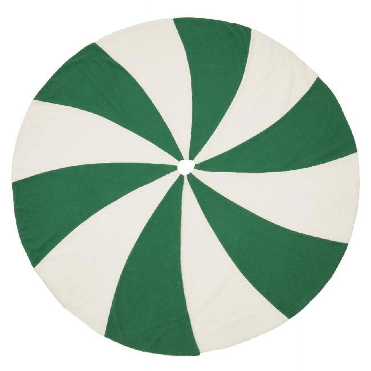 Festive White and Green Candy Cane Tree Skirt, 54"