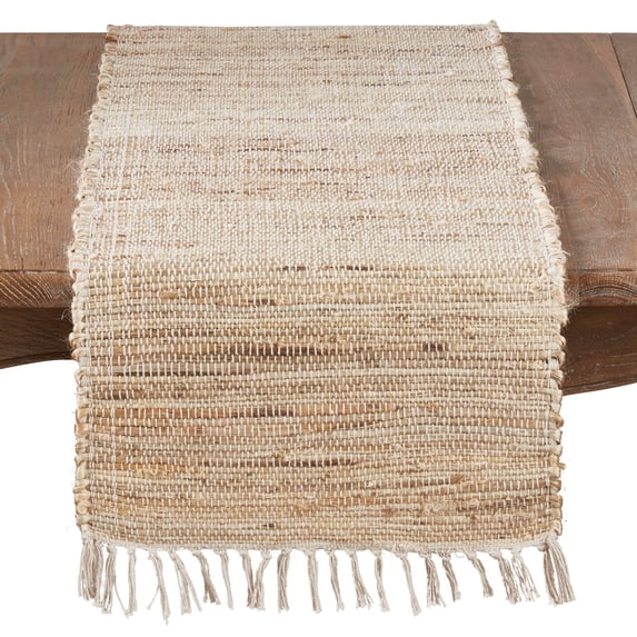 Saro Lifestyle Jute Chindi Table Runner