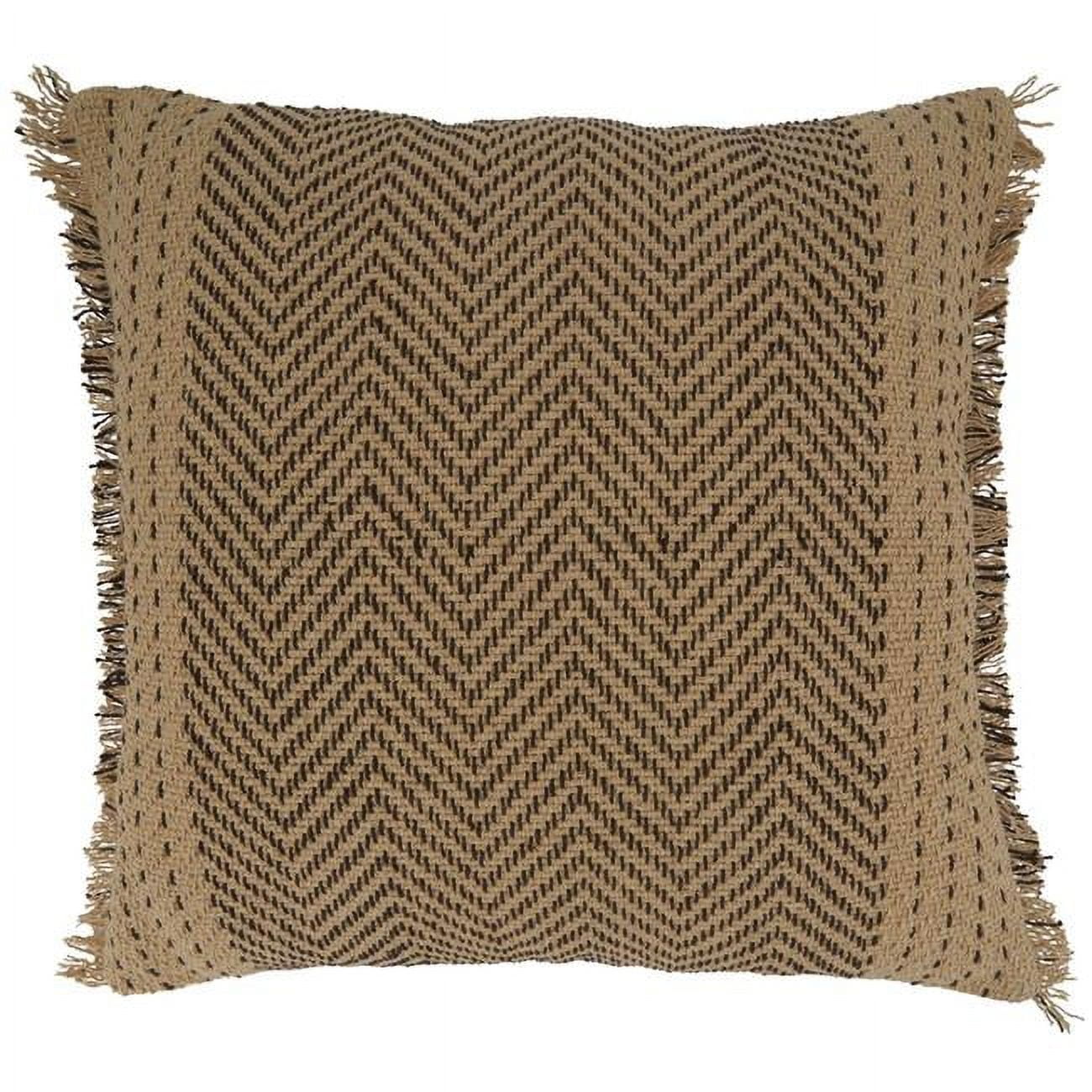 Natural Cotton Kantha Stitch Chevron Throw Pillow Cover