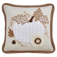 thumbnail image 1 of Saro Lifestyle Knit Pumpkin Appliqué Down Filled Throw Pillow, 1 of 2