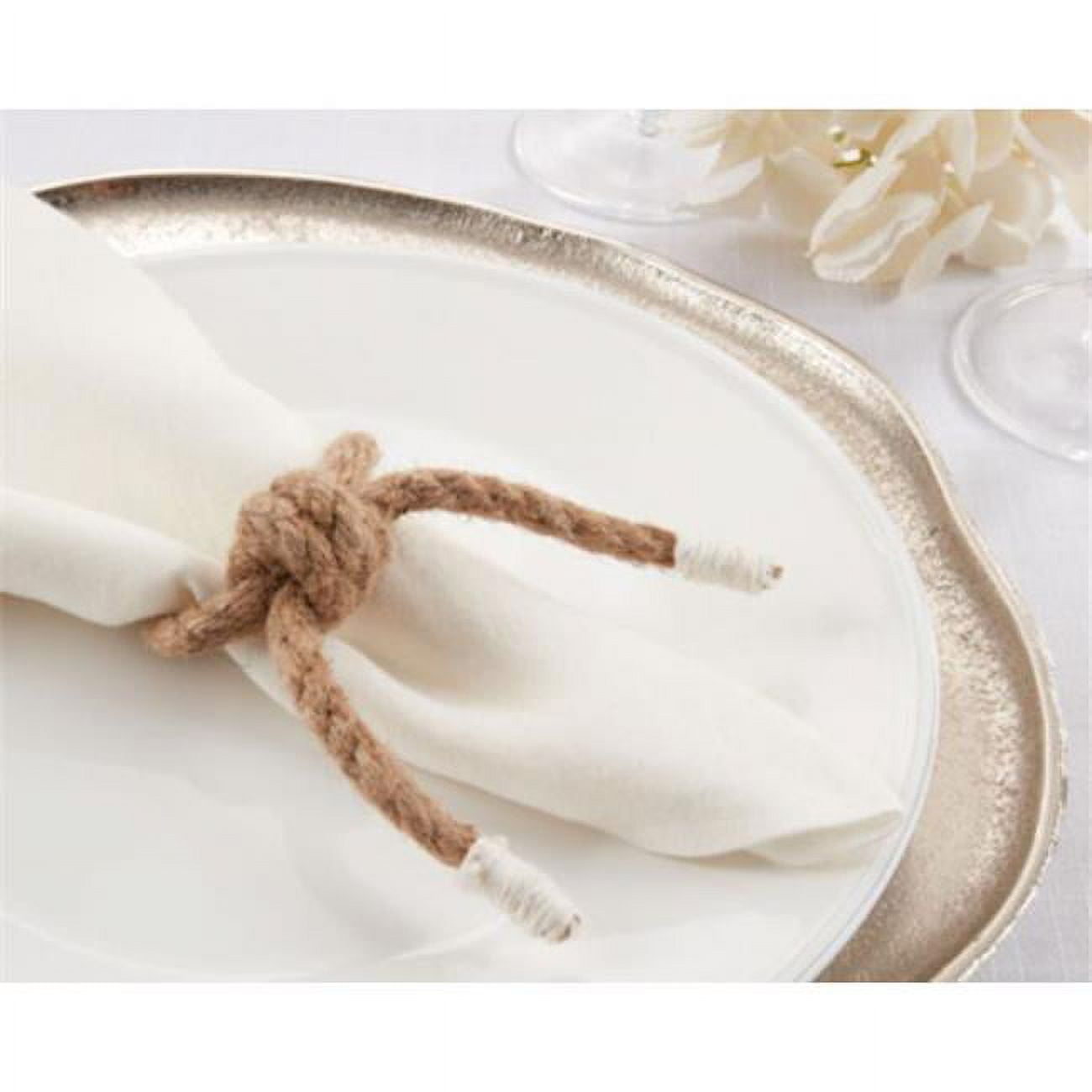 Natural Knotted Rope Napkin Rings Set of 4