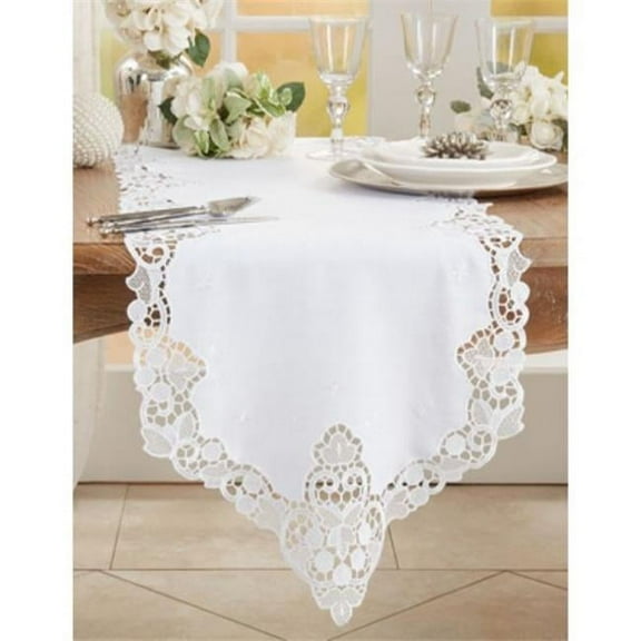 Saro Lifestyle Lace Design Table Runner