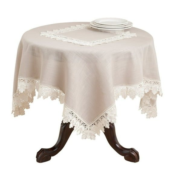 Saro Lifestyle Lace Trimmed Tablecloth
