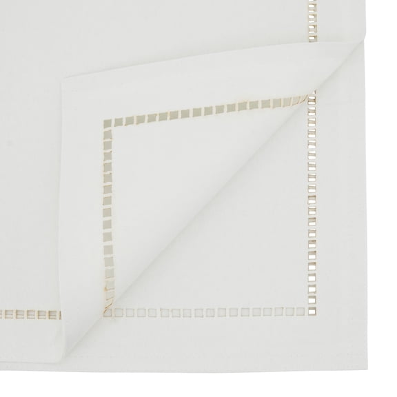 Saro Lifestyle Laser-Cut Hemstitch Table Runner