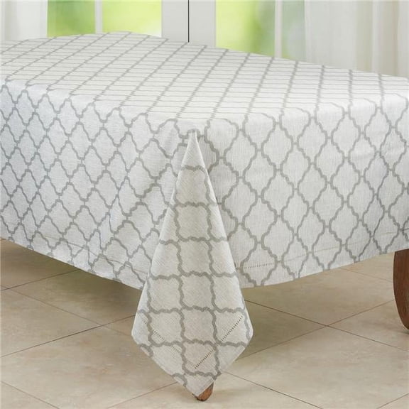 Saro Lifestyle Laser-Cut Hemstitch Tablecloth