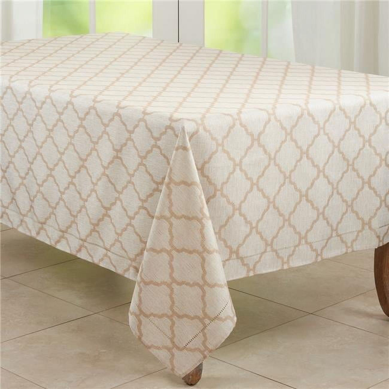 72 Inch Square Natural 72 Inch Square Polyester Linen Blend SARO LIFESTYLE Natural ...