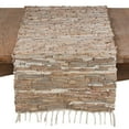 thumbnail image 1 of Saro Lifestyle Leather Chindi Table Runner, 1 of 4
