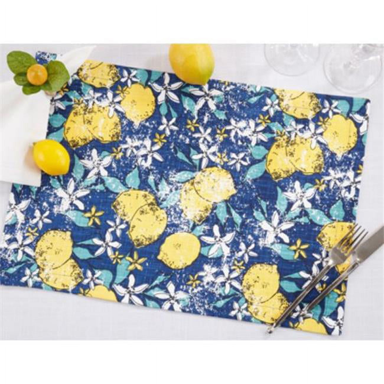 Lemon Design Cotton Rectangle Placemats Set of 4