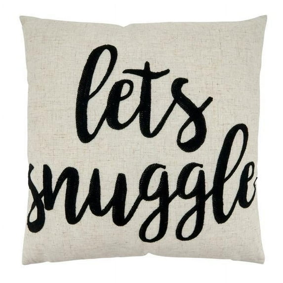 Saro Lifestyle Let's Snuggle Embroidered Down Filled Throw Pillow
