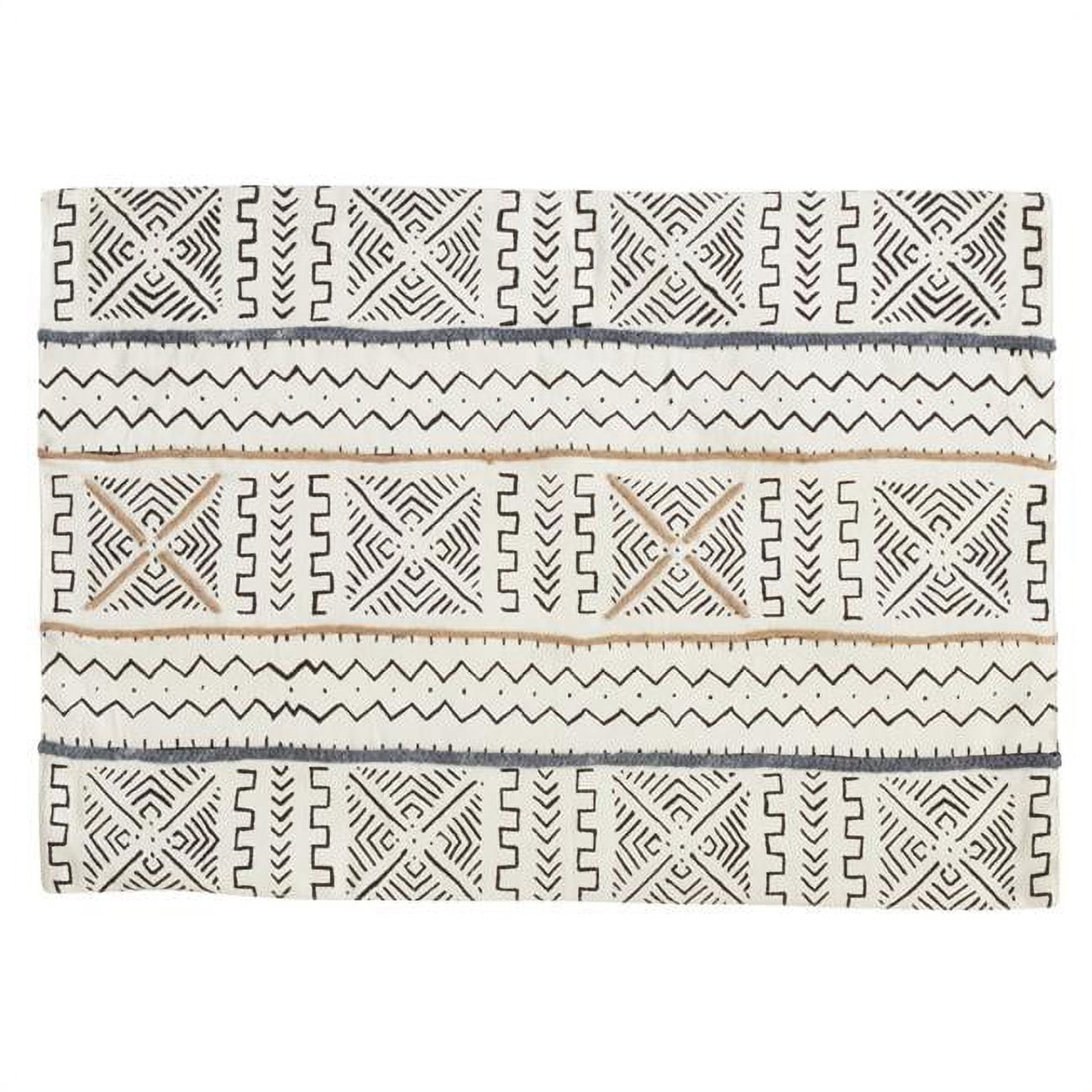 Boho Chic Geometric Mud Cloth Placemats, Set of 4, 14"x20"