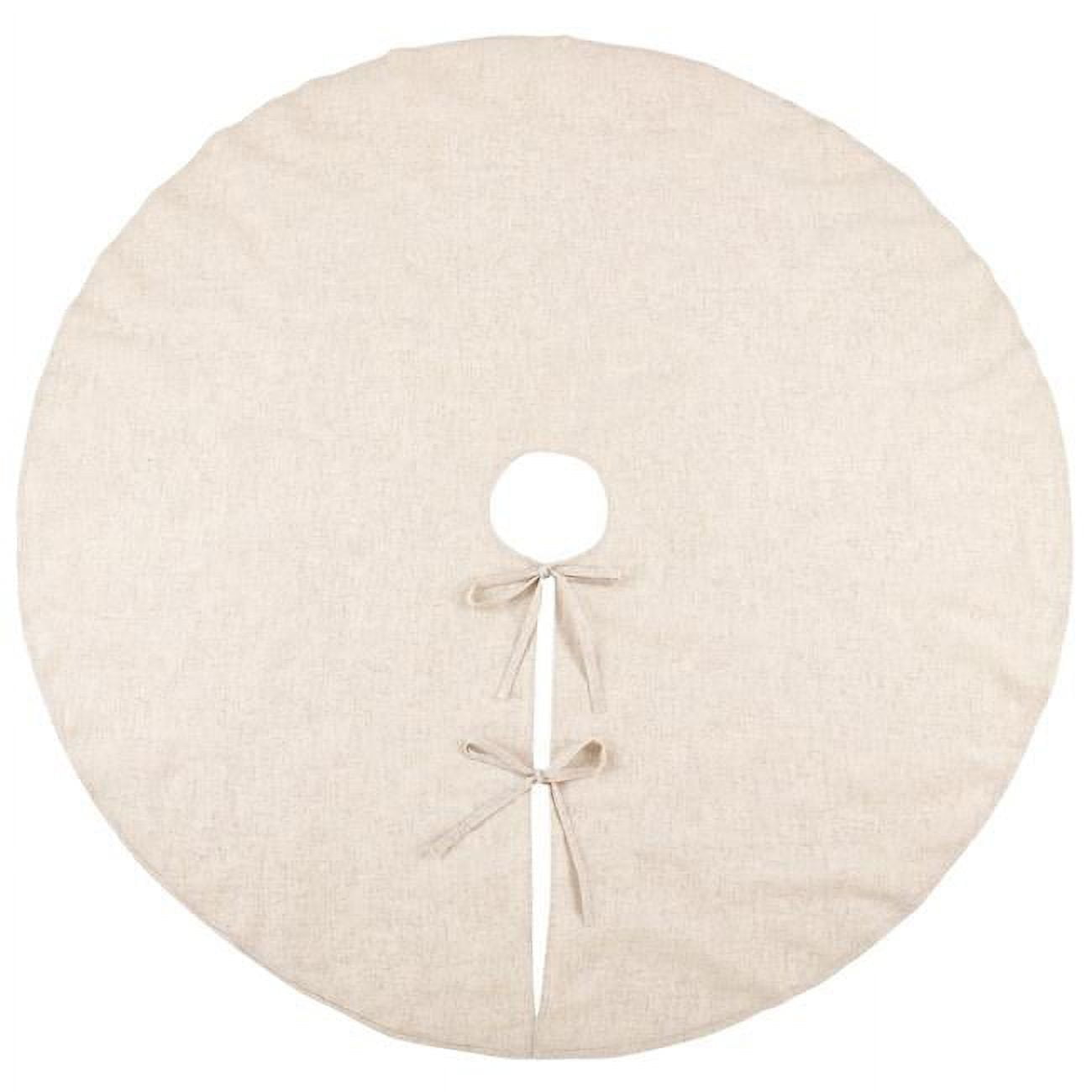 Natural Linen Blend Christmas Tree Skirt, 56" Diameter