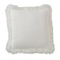 thumbnail image 1 of Saro Lifestyle Luxe Linen Poly Filled Throw Pillow with Plush Lamb Fur Border, 1 of 1