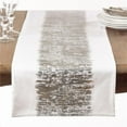 thumbnail image 1 of Saro Lifestyle  Metallic Banded Design Cotton Table Runner - Silver - 90 in., 1 of 1