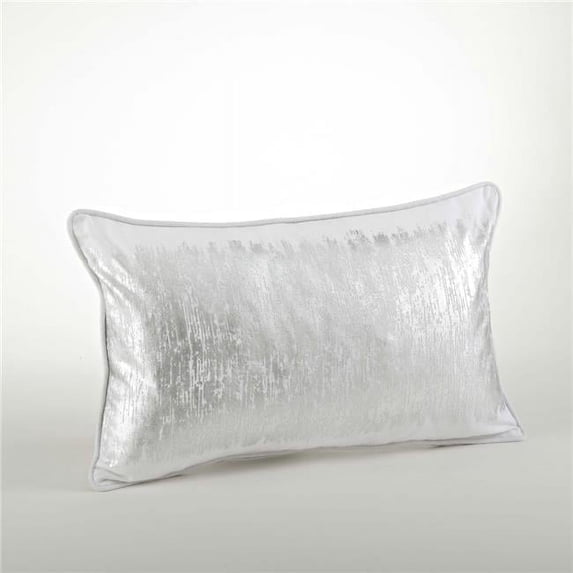 Saro Lifestyle Metallic Banded Design Pillow Silver 12 x 20
