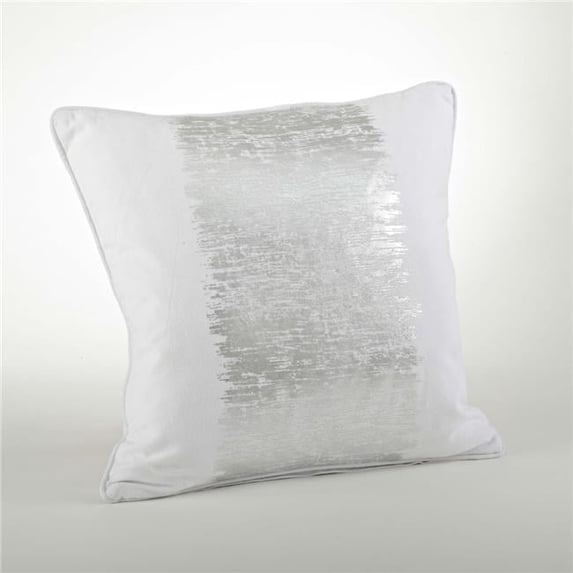 Saro Lifestyle Metallic Banded Design Pillow Silver 20 X 20