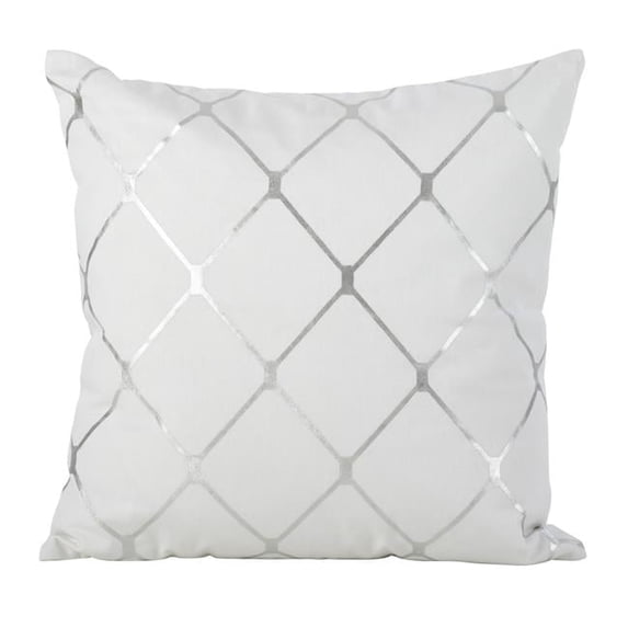 Saro Lifestyle Metallic Diamond Design Pillow Silver 18" x 18"